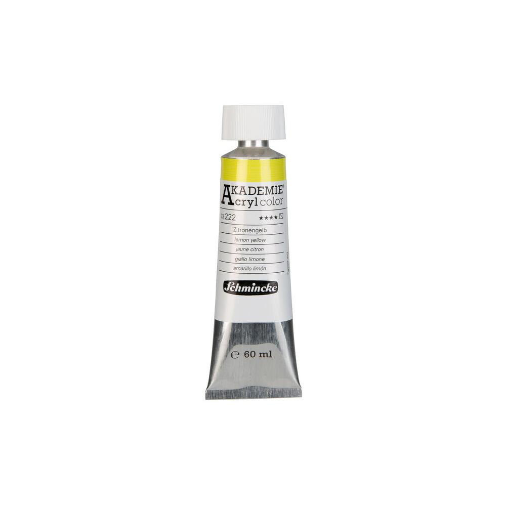 Akademie acrylic paints - Schmincke - 222, Yellow Lemon, 60 ml