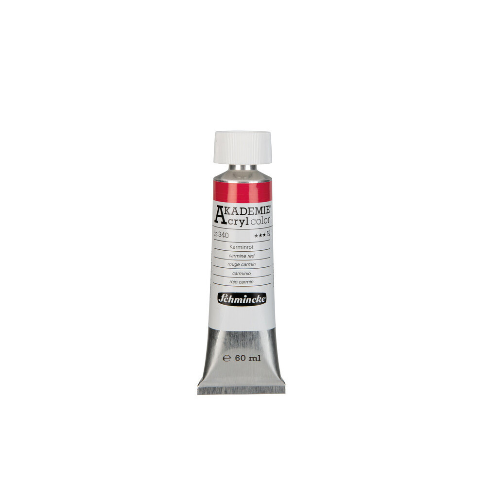 Akademie acrylic paints - Schmincke - 340, Carmine Red, 60 ml