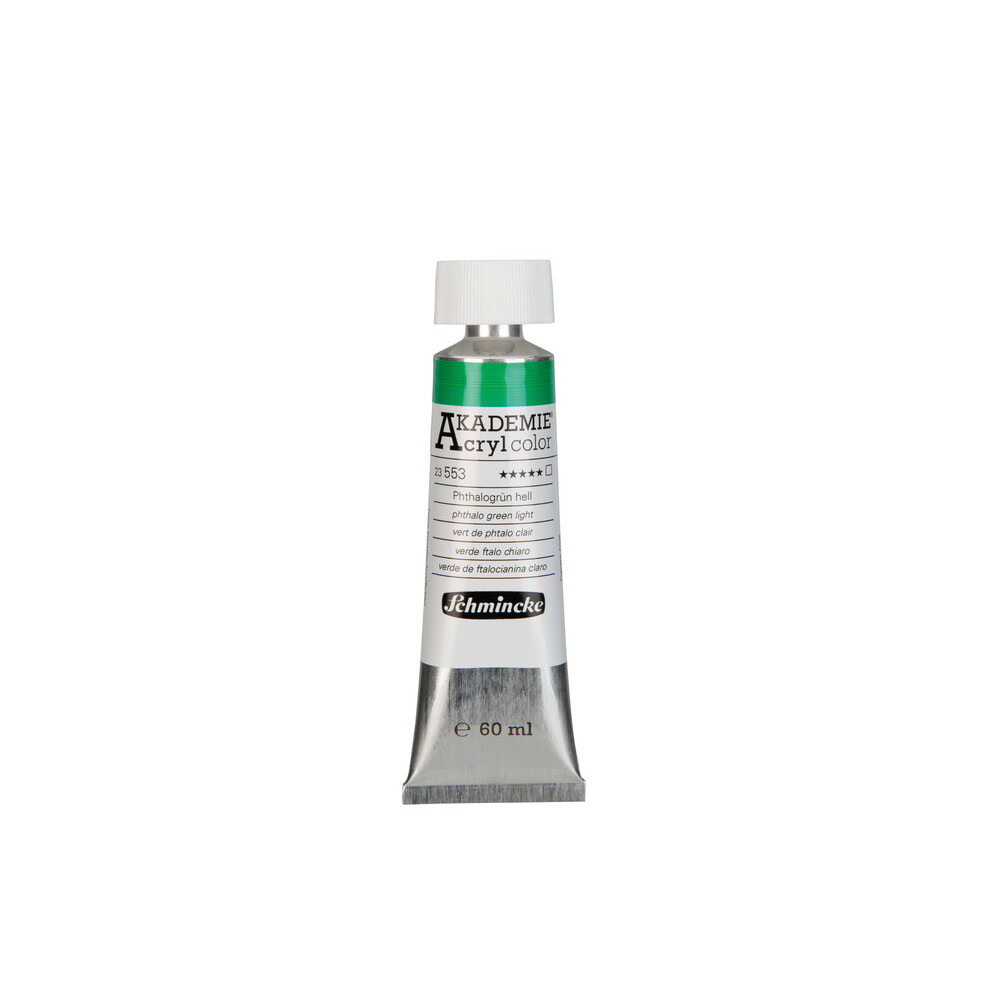 Akademie acrylic paints - Schmincke - 553, Phthalo Green Light, 60 ml