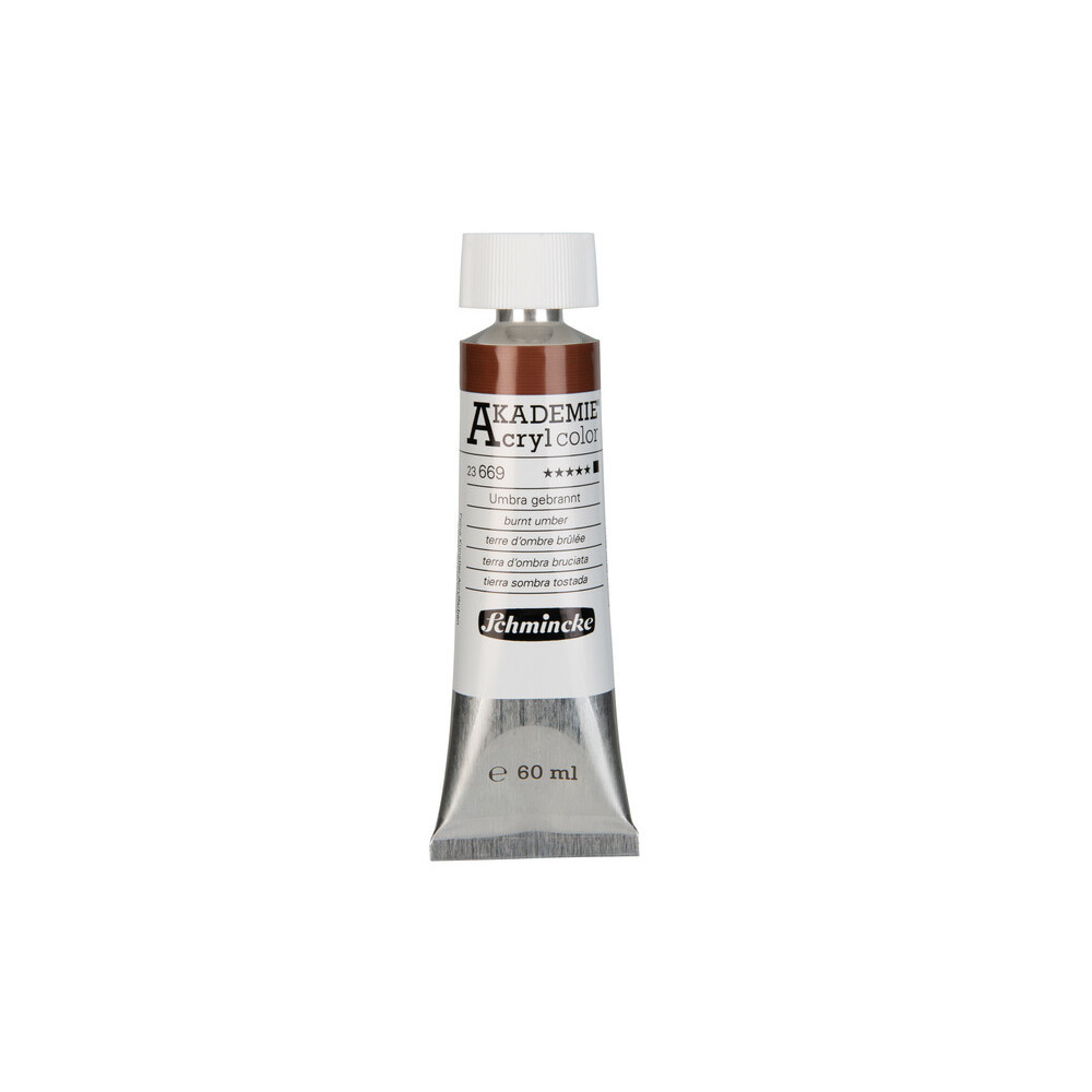 Akademie acrylic paints - Schmincke - 669, Burnt Umber, 60 ml