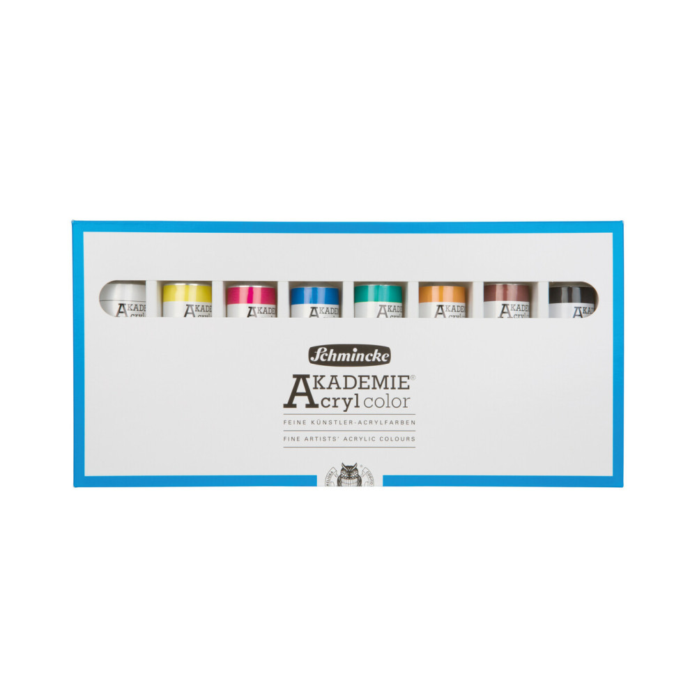 Zestaw farb akrylowych Akademie - Schmincke - 8 kolorów x 60 ml