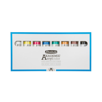 Zestaw farb akrylowych Akademie - Schmincke - 8 kolorów x 60 ml