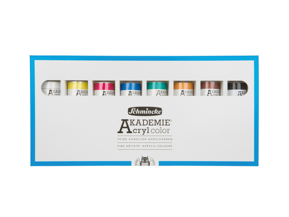 Zestaw farb akrylowych Akademie - Schmincke - 8 kolorów x 60 ml