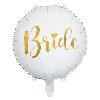 Foil balloon Bride - white, 45 cm