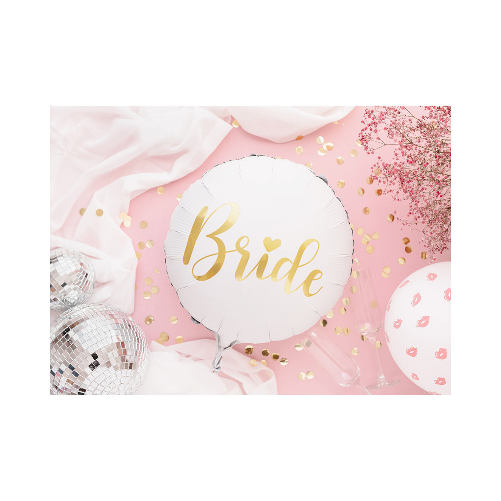 Foil balloon Bride - white, 45 cm