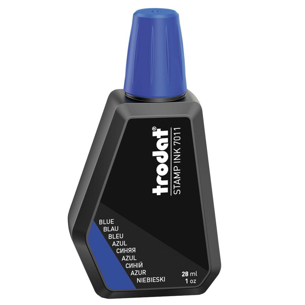 Tusz do pieczątek 7011 - Trodat - niebieski, 28 ml