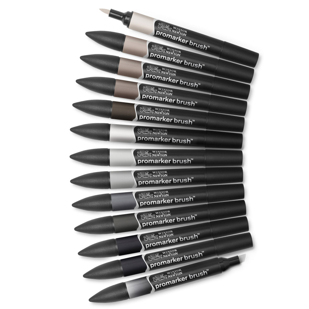 Promarker set - Winsor & Newton - Neutral tones, 12 + 1 pc.