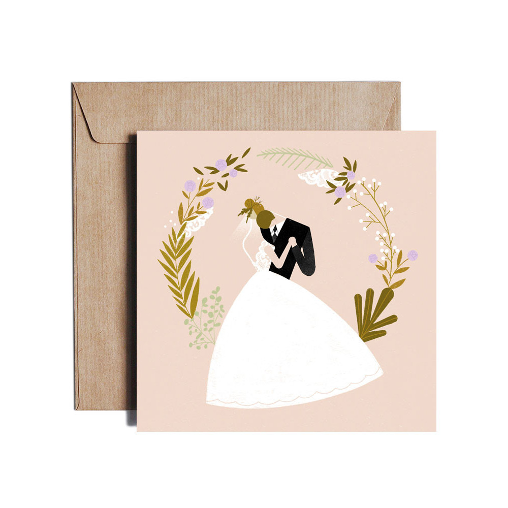 Kartka okolicznościowa - PiesKot - First Dance, 14,5 x 14,5 cm