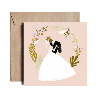Kartka okolicznościowa - PiesKot - First Dance, 14,5 x 14,5 cm