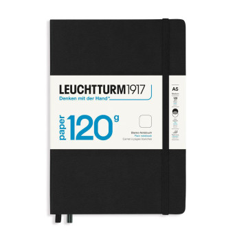 Notebook - Leuchtturm1917 - plain, Black, hard cover, 120 g, A5