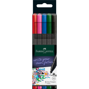 Zestaw cienkopisów Grip Finepen - Faber-Castell - 5 kolorów