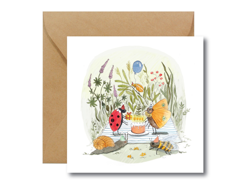 Greeting card - Hi Little - Garden Party, 14,5 x 14,5 cm