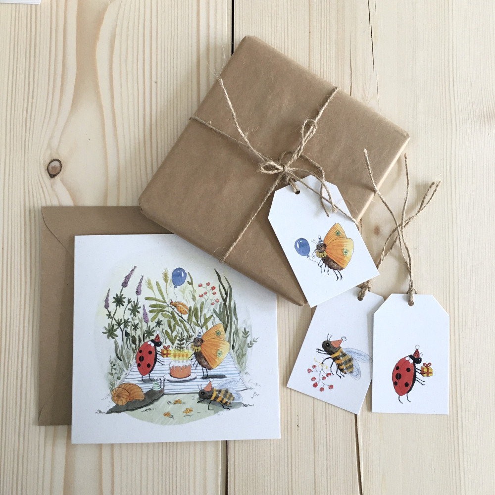 Greeting card - Hi Little - Garden Party, 14,5 x 14,5 cm