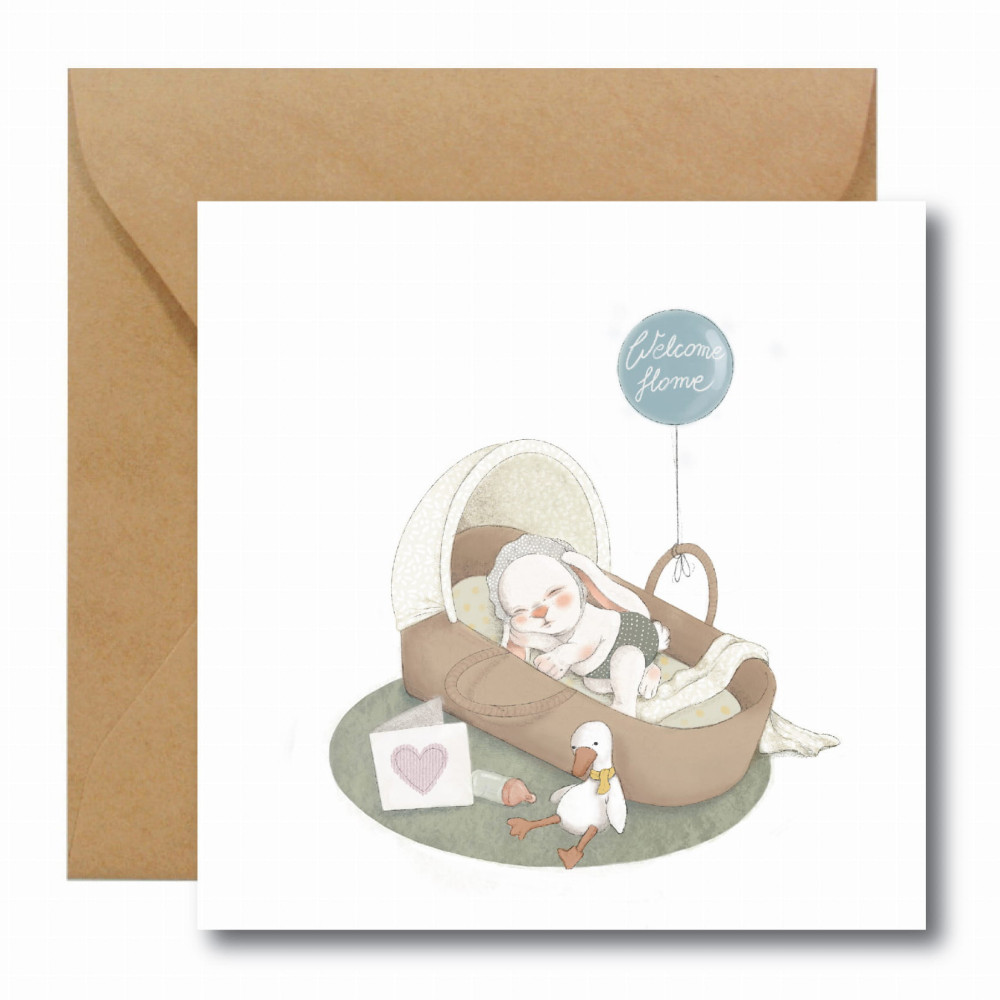 Greeting card - Hi Little - Welcome home, 14,5 x 14,5 cm