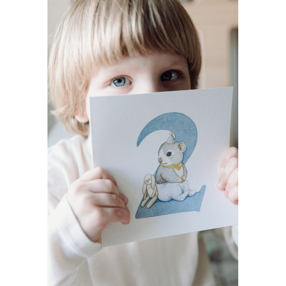 Greeting card - Hi Little - Mouse, 14,5 x 14,5 cm