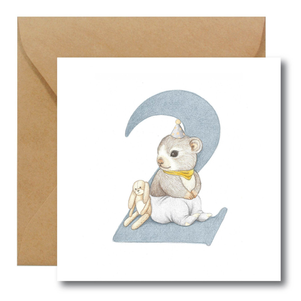 Greeting card - Hi Little - Mouse, 14,5 x 14,5 cm