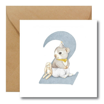 Greeting card - Hi Little - Mouse, 14,5 x 14,5 cm