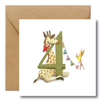 Greeting card - Hi Little - Giraffe, 14,5 x 14,5 cm