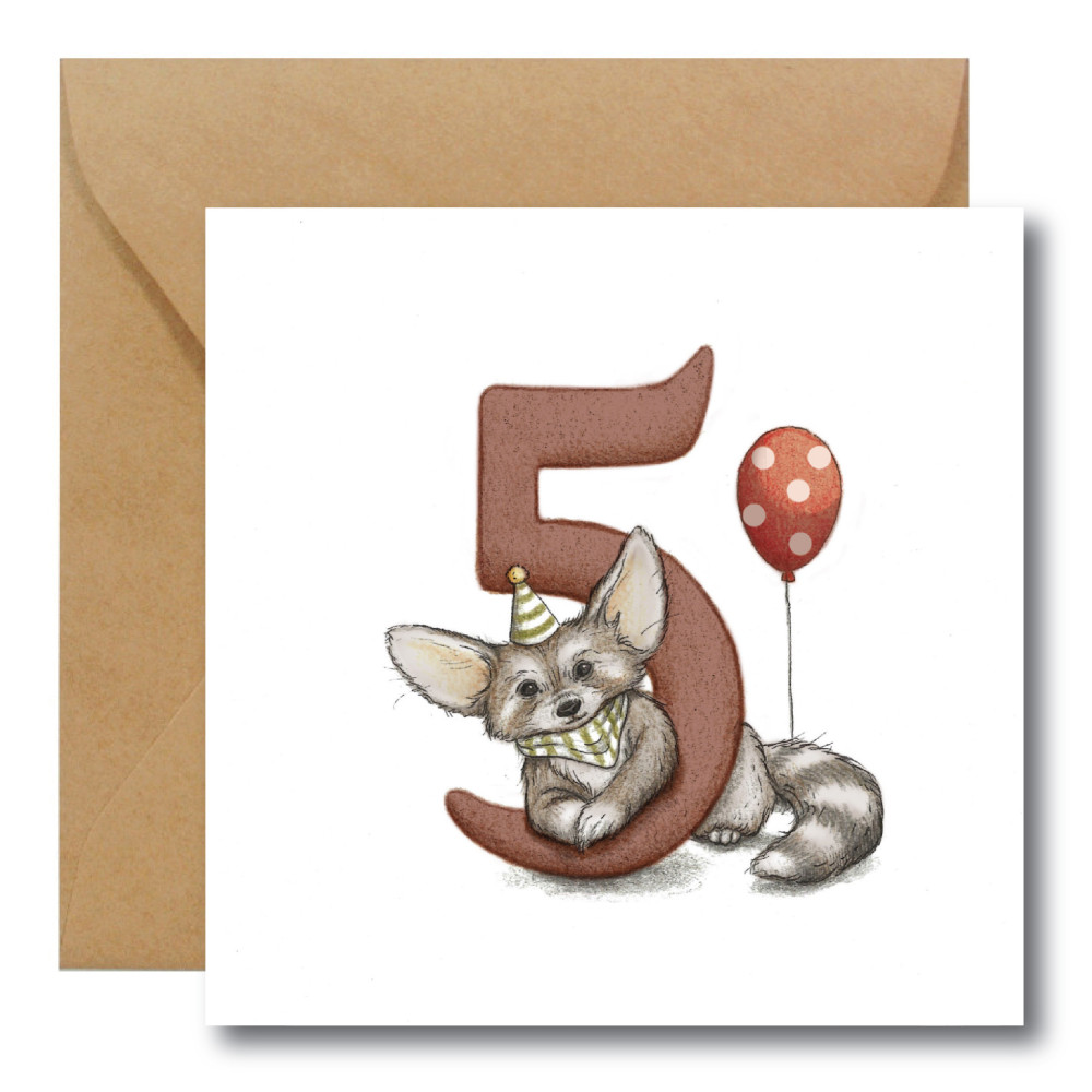Greeting card - Hi Little - Fox, 14,5 x 14,5 cm