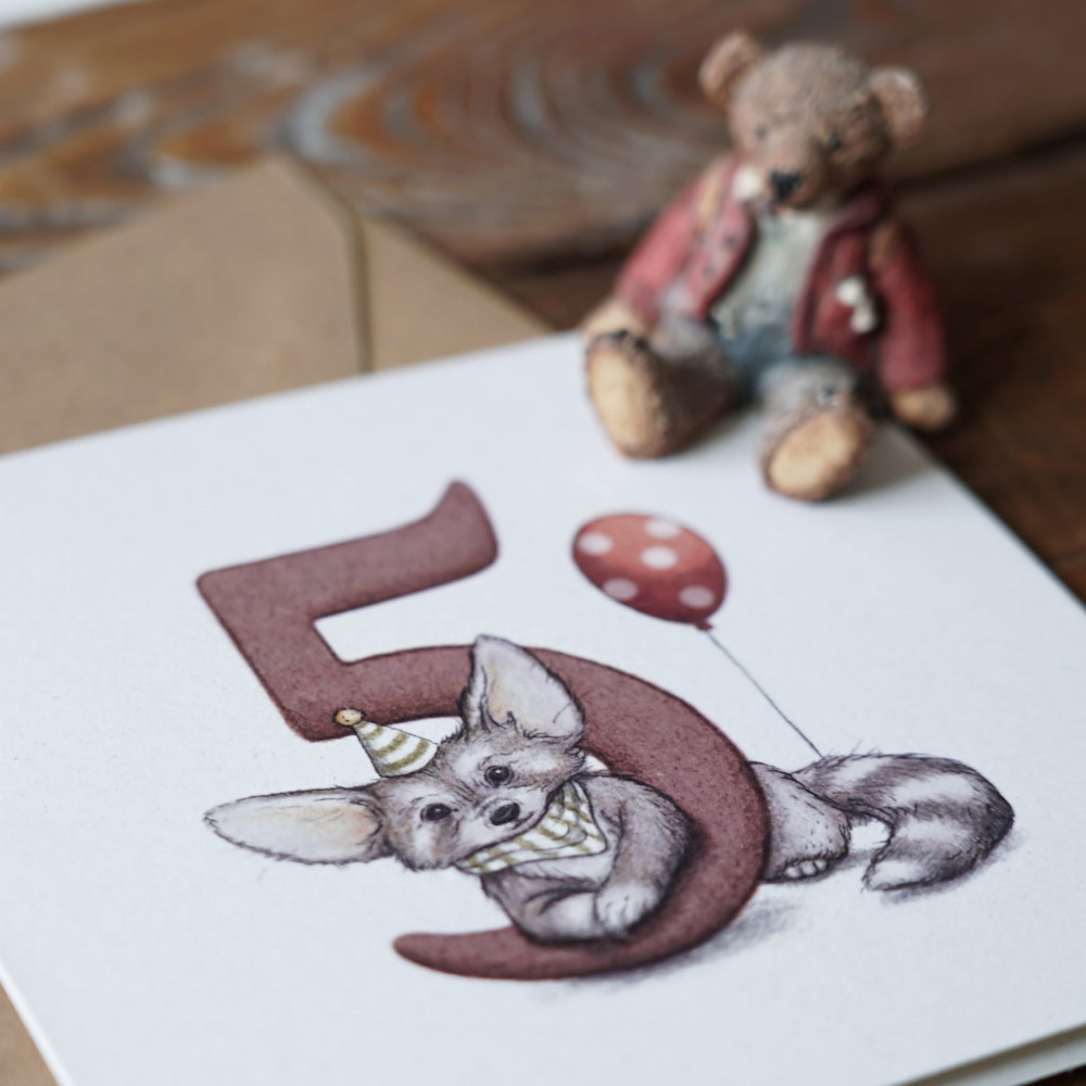 Greeting card - Hi Little - Fox, 14,5 x 14,5 cm