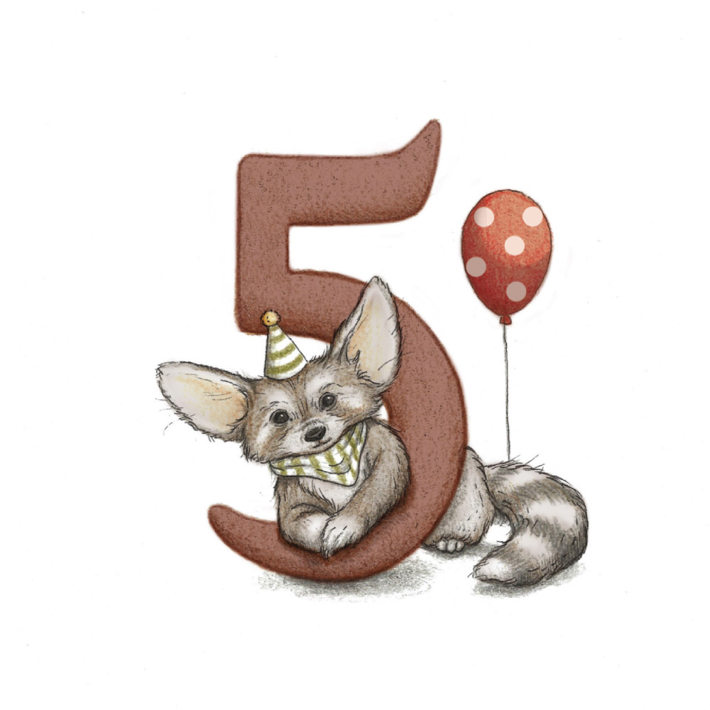 Greeting card - Hi Little - Fox, 14,5 x 14,5 cm