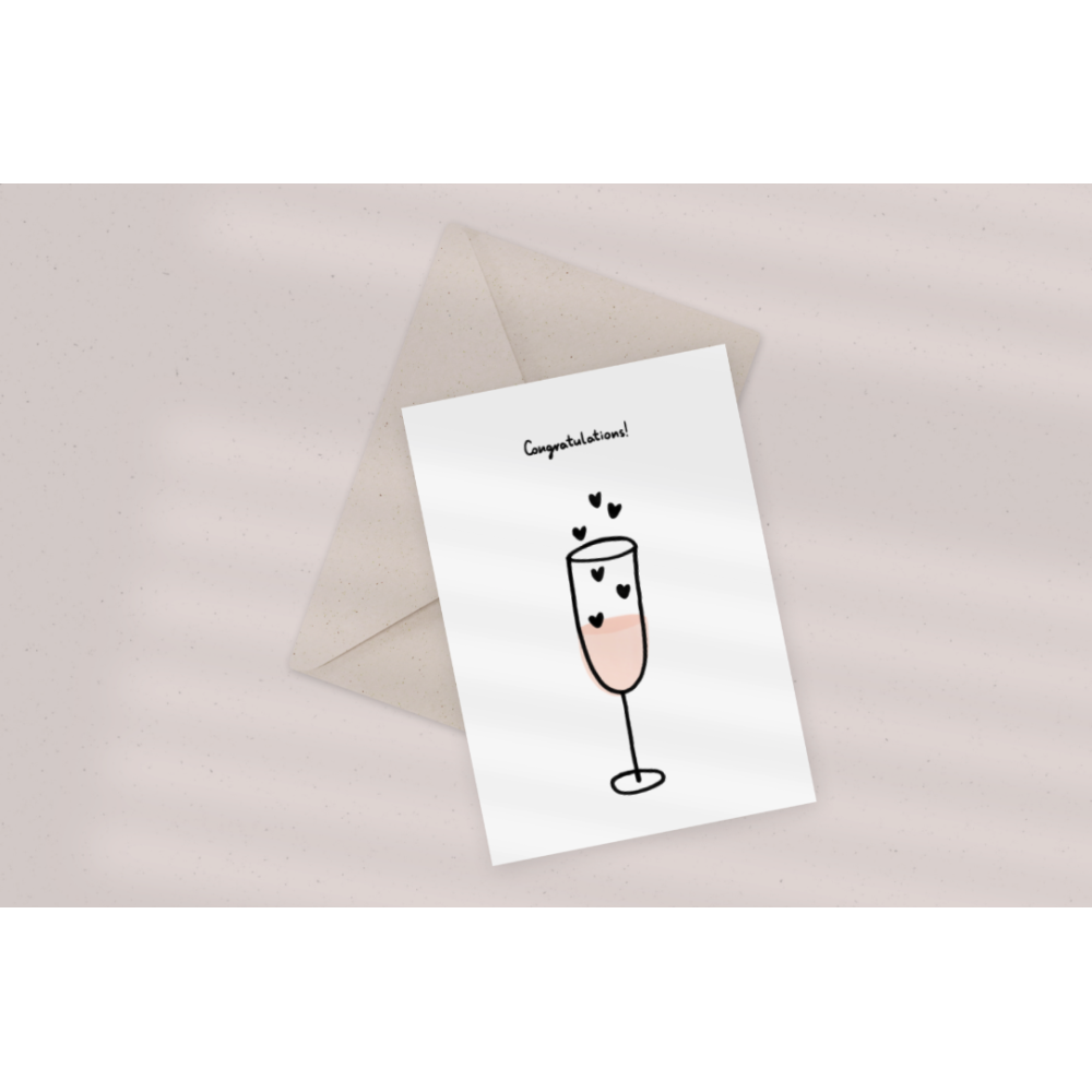 Greeting card - Eökke - Congratulations! champagne, 12 x 17 cm