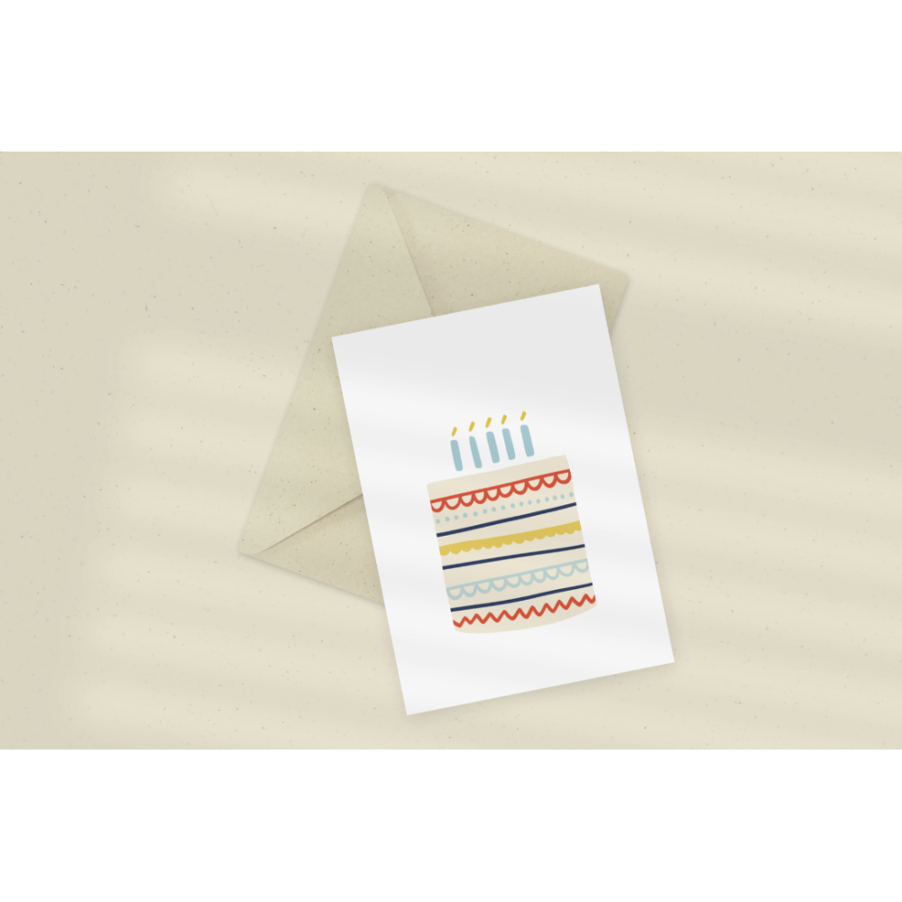 Greeting card - Eökke - Birthday cake, 12 x 17 cm