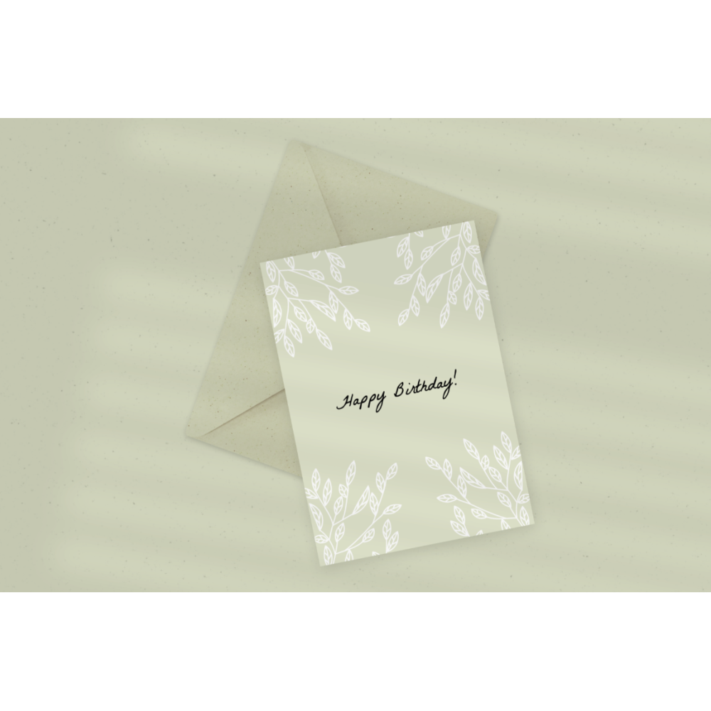 Greeting card - Eökke - Happy Birthday, twigs, 12 x 17 cm