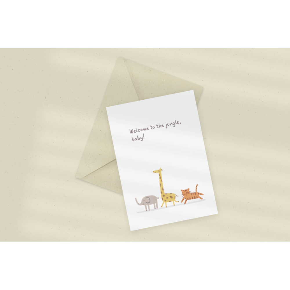 Greeting card - Eökke - Welcome to the jungle, baby!, 12 x 17 cm