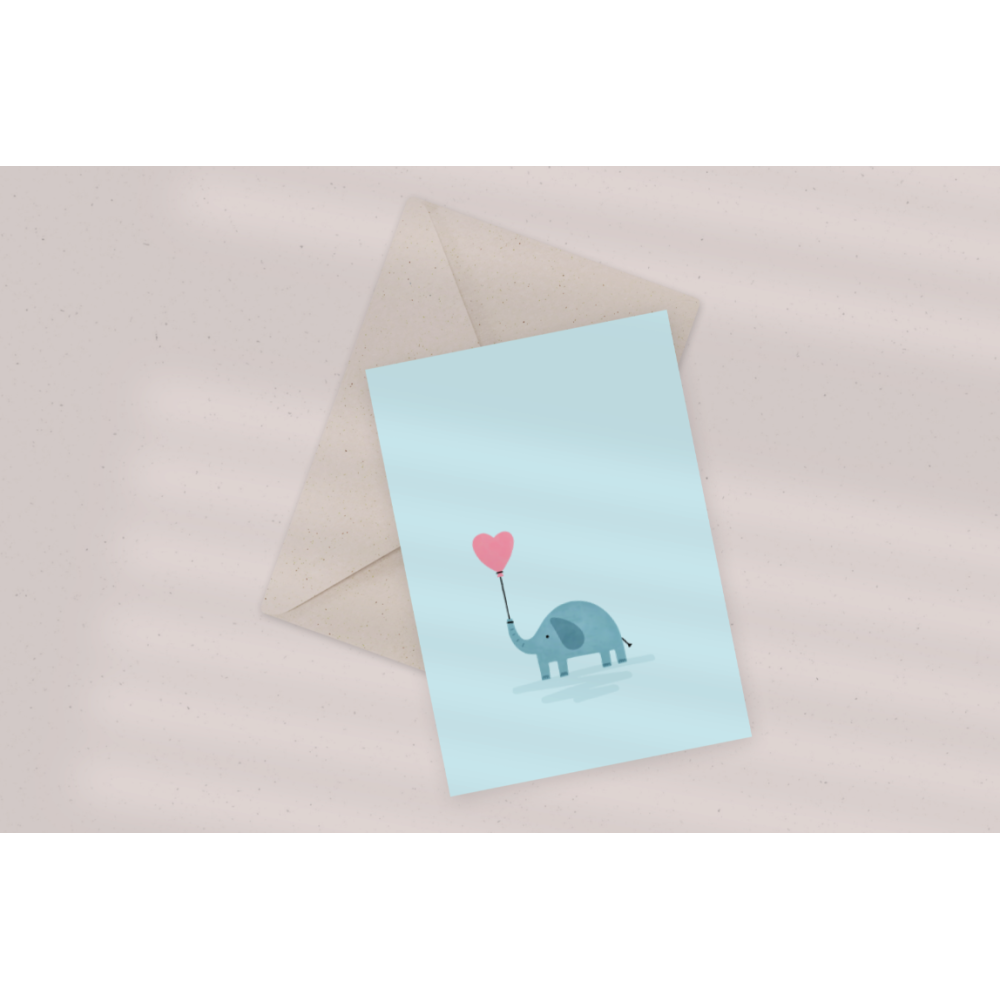 Greeting card - Eökke - Elephant, 12 x 17 cm