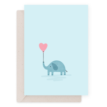 Greeting card - Eökke - Elephant, 12 x 17 cm