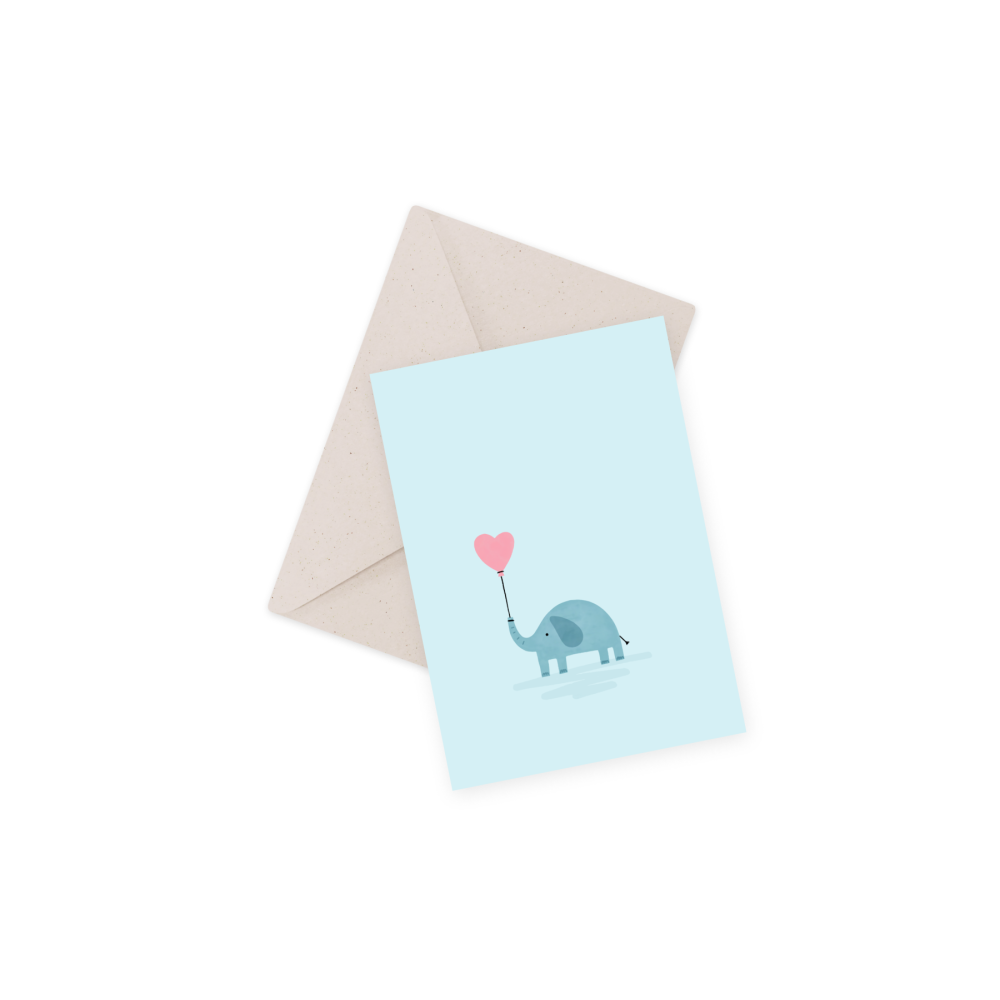 Greeting card - Eökke - Elephant, 12 x 17 cm