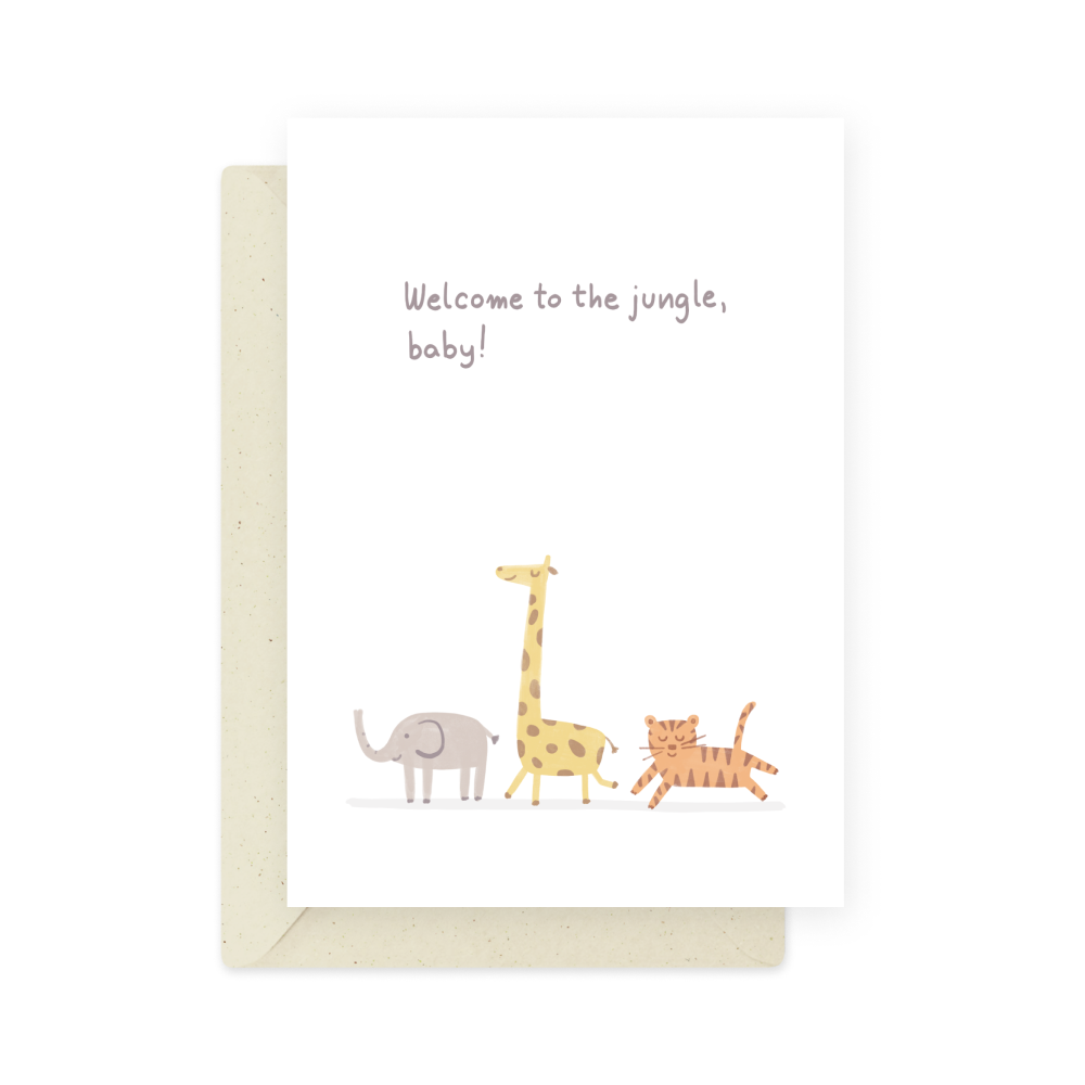 Greeting card - Eökke - Welcome to the jungle, baby!, 12 x 17 cm