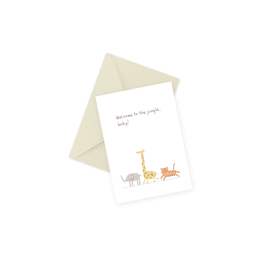 Greeting card - Eökke - Welcome to the jungle, baby!, 12 x 17 cm