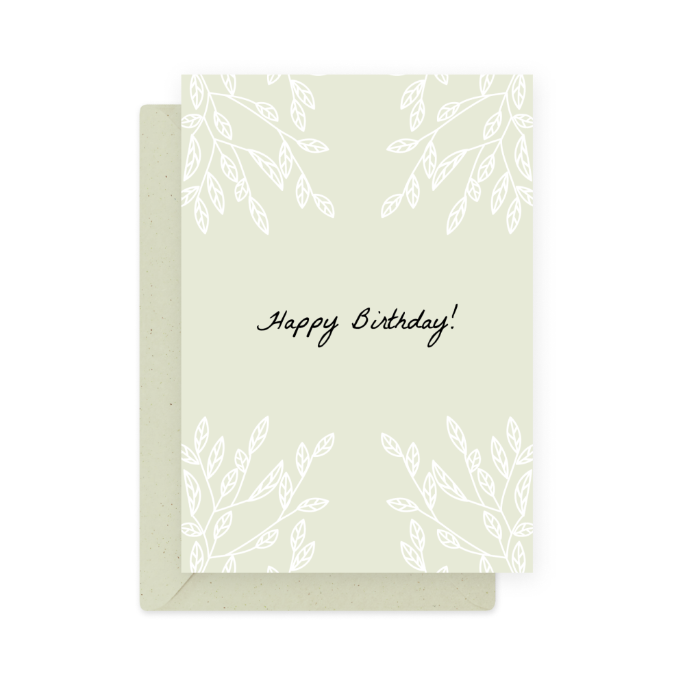 Greeting card - Eökke - Happy Birthday, twigs, 12 x 17 cm
