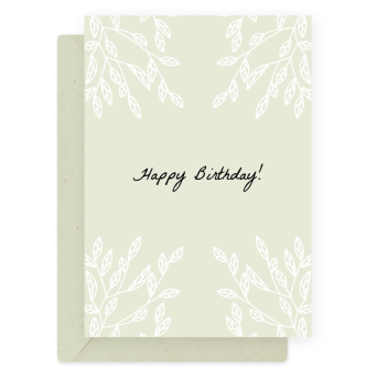 Greeting card - Eökke - Happy Birthday, twigs, 12 x 17 cm