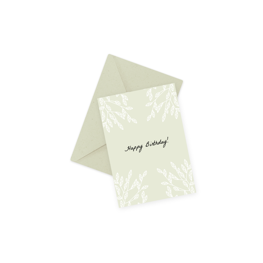 Greeting card - Eökke - Happy Birthday, twigs, 12 x 17 cm