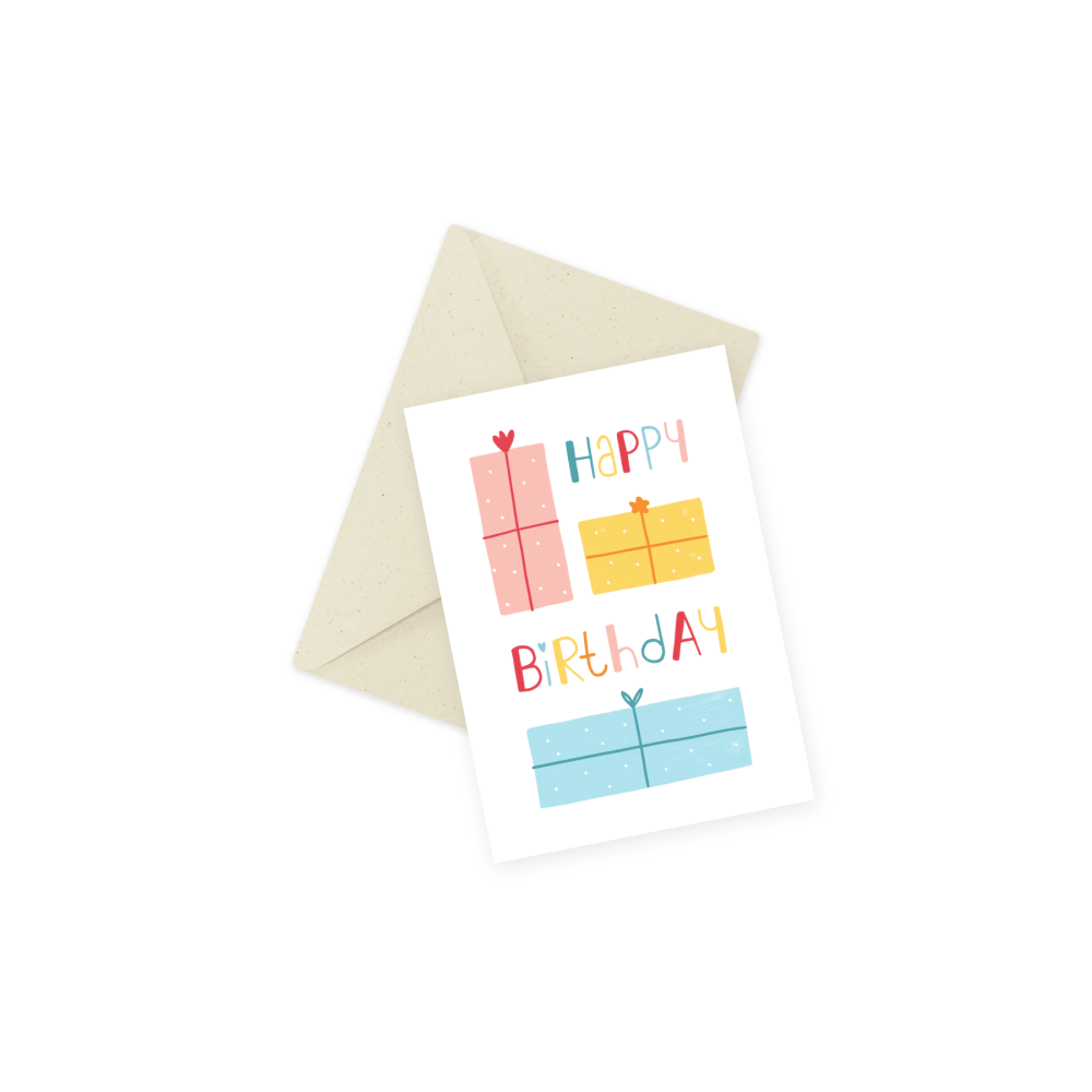 Greeting card - Eökke - Happy Birthday, gifts, 12 x 17 cm