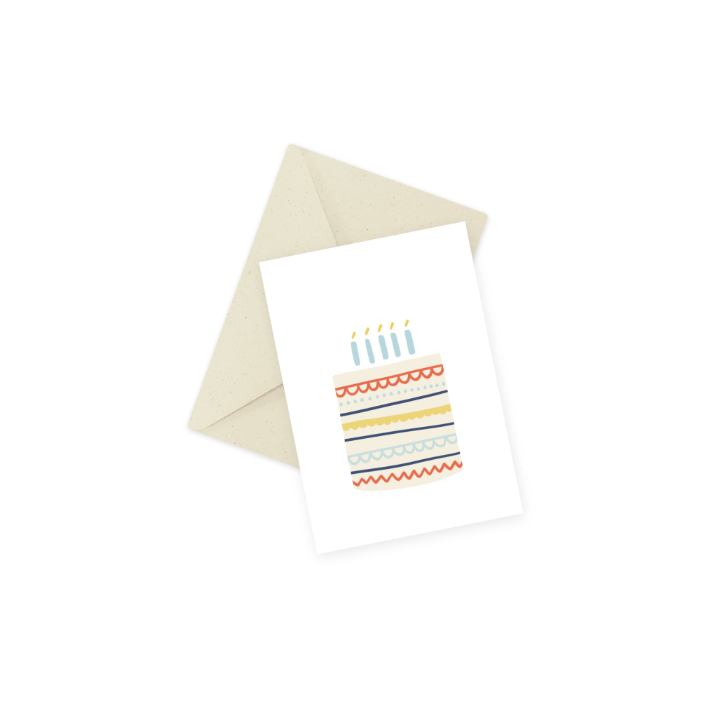 Greeting card - Eökke - Birthday cake, 12 x 17 cm