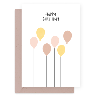 Greeting card - Eökke - Happy Birthday, balloons, 12 x 17 cm