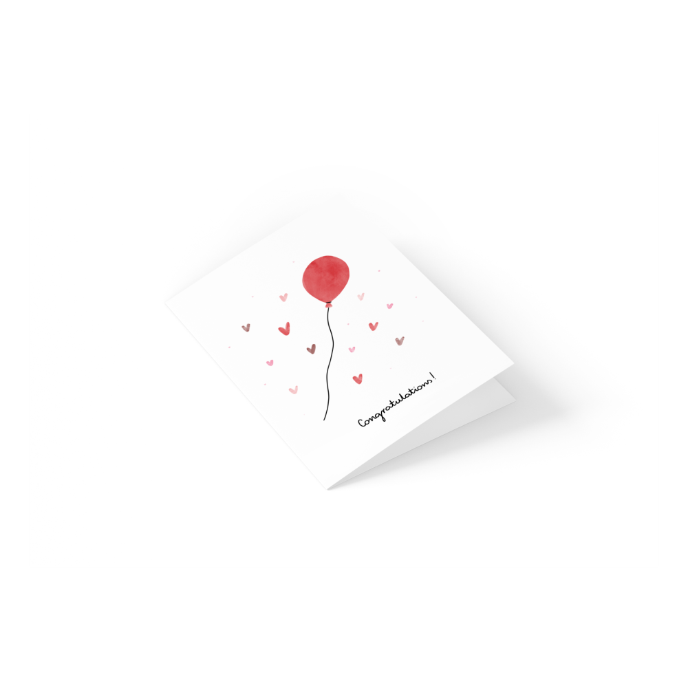 Greeting card - Eökke - Congratulations! baloon, 12 x 17 cm