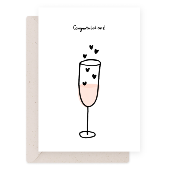 Greeting card - Eökke - Congratulations! champagne, 12 x 17 cm