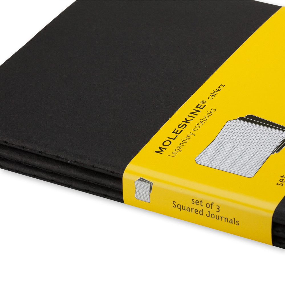Zestaw notatników w kratkę A5 - Moleskine - czarne 3 szt.