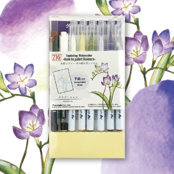 Gradation Watercolor Flowers set - Kuretake - 11 pcs.