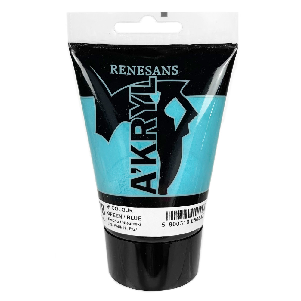 Acrylic A'kryl Bicolor paint - Renesans - 78, green blue, 100 ml