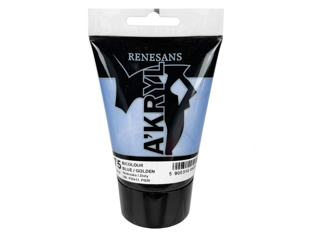 Farba akrylowa A'kryl Bicolor - Renesans - 75, blue golden, 100 ml