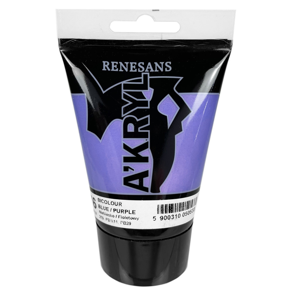 Farba akrylowa A'kryl Bicolor - Renesans - 76, blue purple, 100 ml
