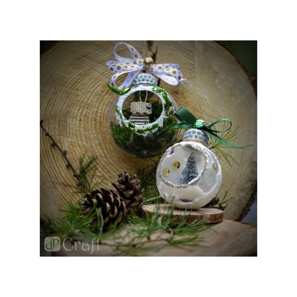 Decorative Christmas trees - green, 8 cm, 2 pcs.