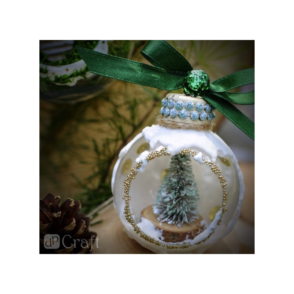 Decorative Christmas trees - green, 8 cm, 2 pcs.
