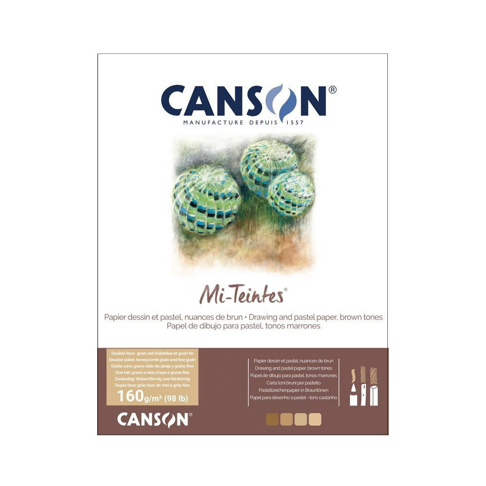Blok do pasteli Mi-Teintes - Canson - odcienie brązu, A4, 160 g, 10 ark.